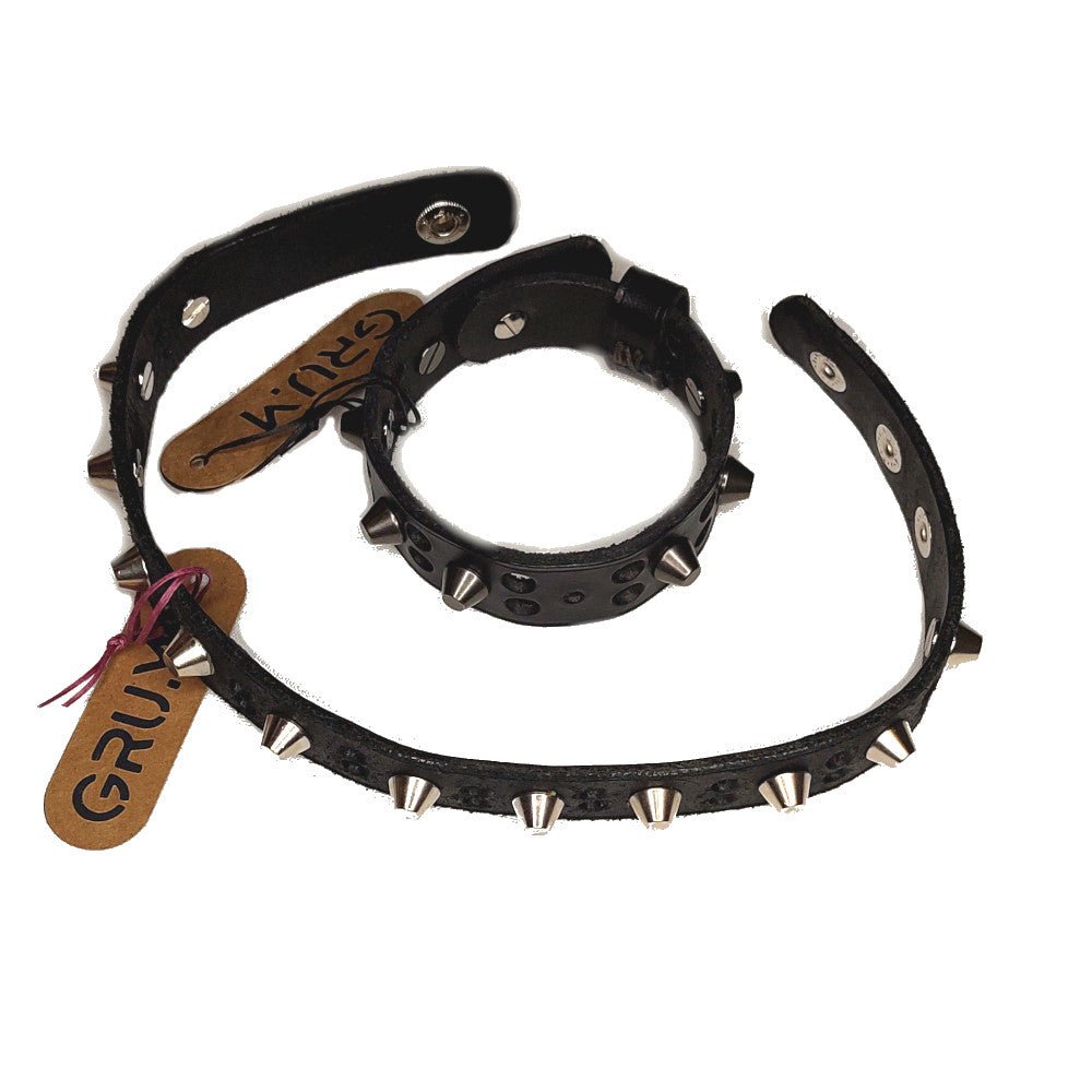 * Holes and Studs Leather choker collar by GRUM - SOMERSET HOUSE SHOP