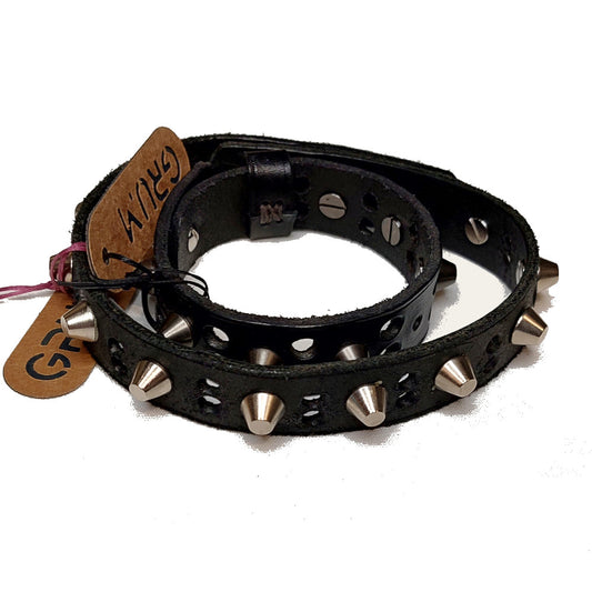 * Holes and Studs Leather choker collar by GRUM - SOMERSET HOUSE SHOP