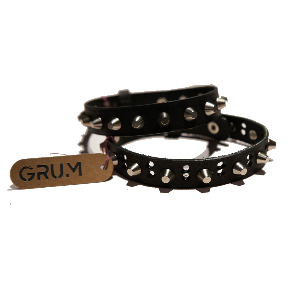 * Holes and Studs Leather choker collar by GRUM - SOMERSET HOUSE SHOP