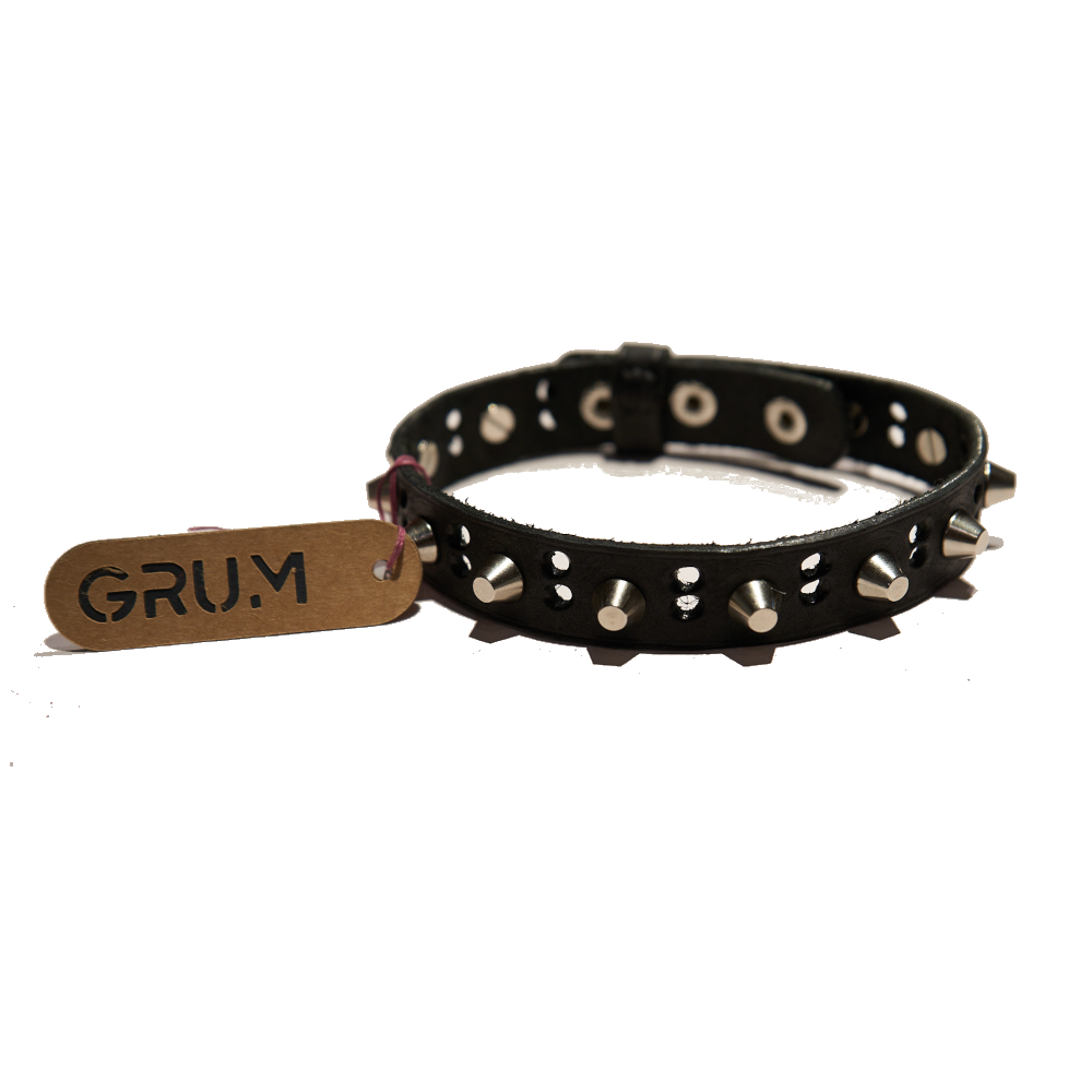 * Holes and Studs Leather choker collar by GRUM - SOMERSET HOUSE SHOP